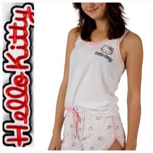 Hello Kitty Hearts Racerback Tank & AOP Dolphin Shorts PJ Set